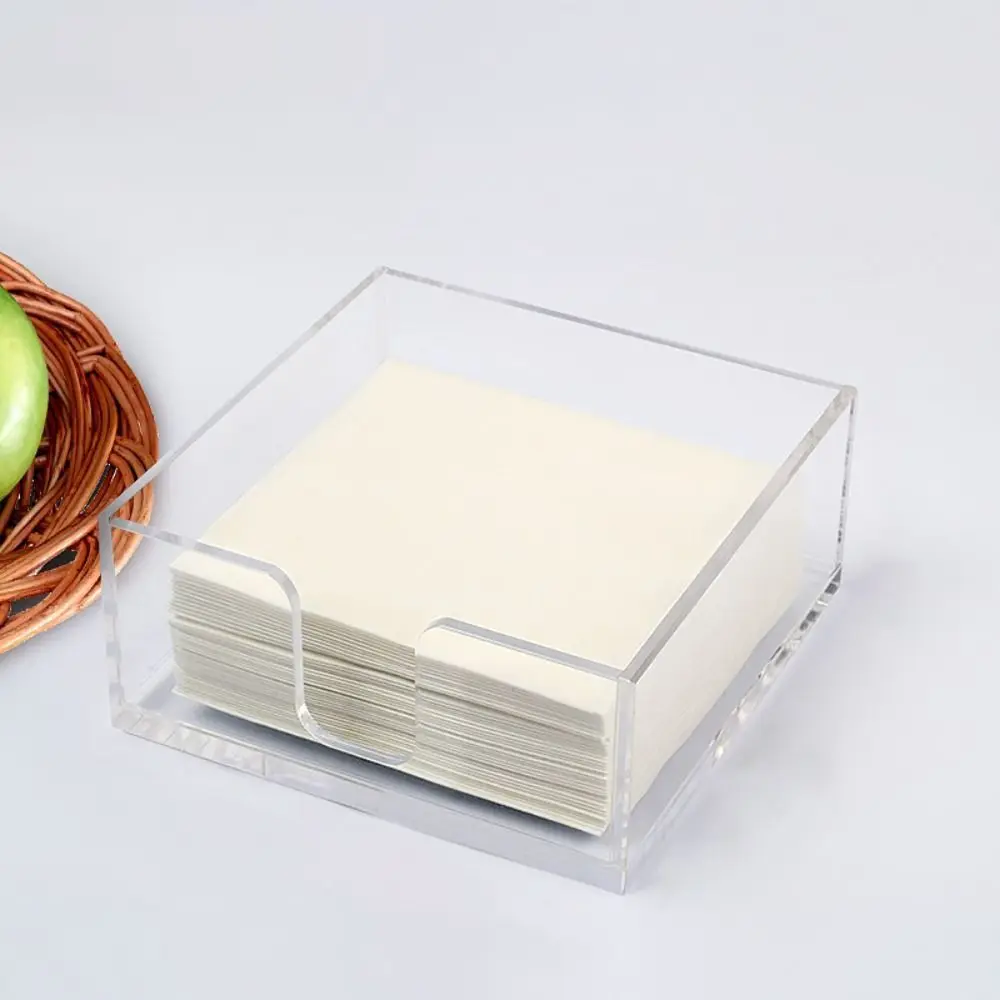 Napkin Organizer Transparent Napkin Holder Modern Acrylic Tissue Box Square Durable Tissue Paper Dispenser Case Bathroom 3