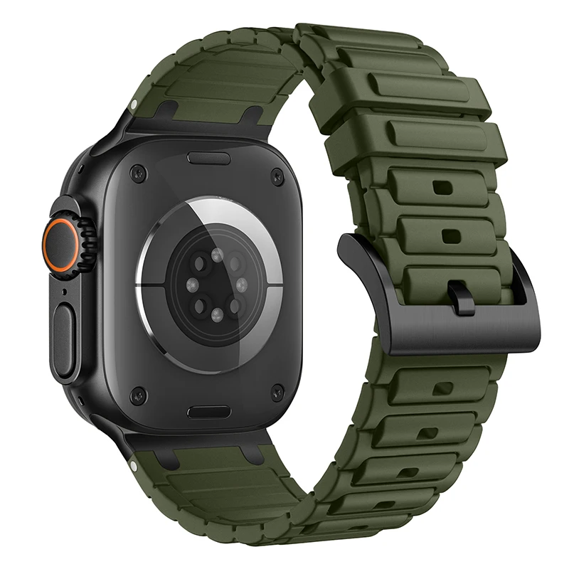 Enhanced Metal and Silicone Apple Watch Band - Universal Fit
