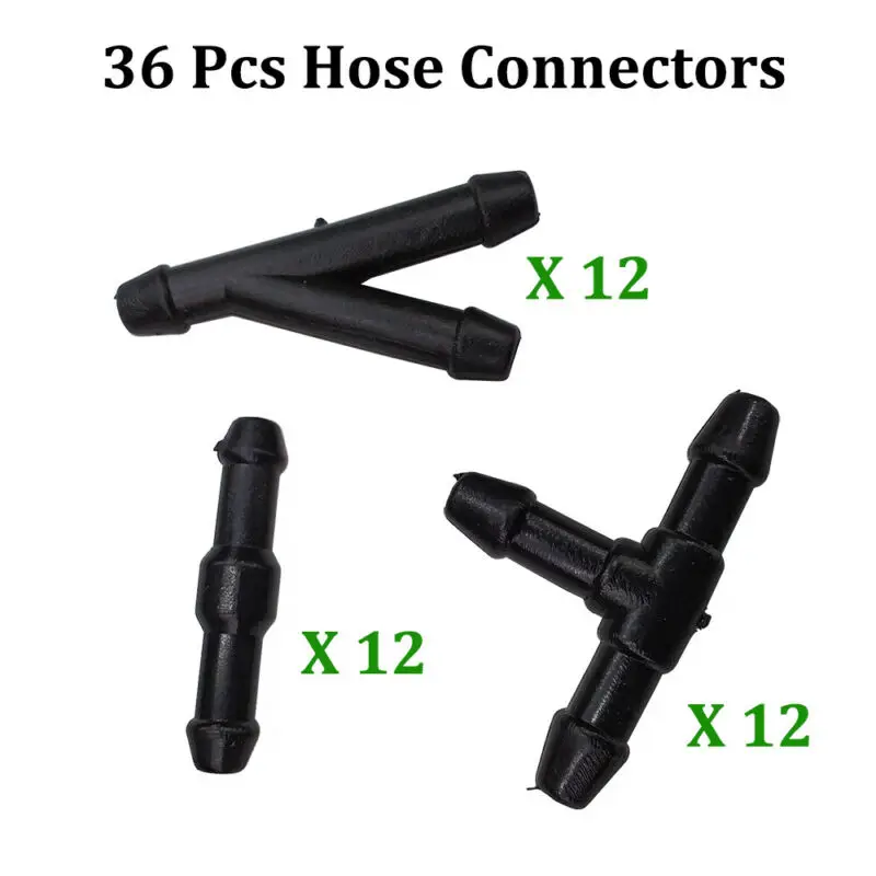 

36pcs Universal Windshield Washer Nozzle Hose Tube Pipe Connector T/Y/I Type Splitter Fittings Car Accessories