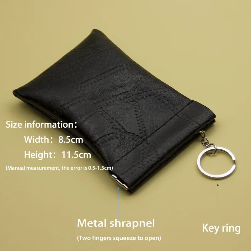 Fashion Leather Long Pocket Portable Key Wallet Keyring Coin Purse Women Men Small Short Money Change Bag Little Card Holder