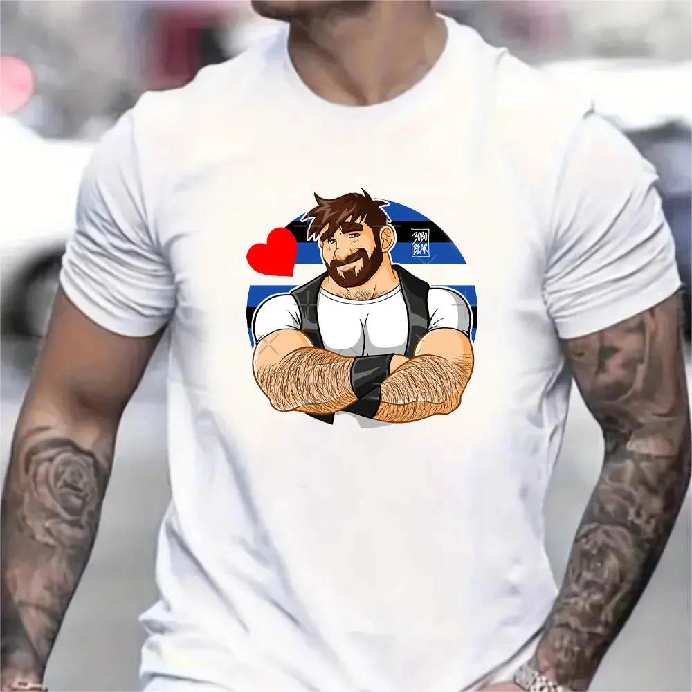 Adam Likes Kilts-Maglietta Senza Camicia Cotton Print Bobobear Bobobearart Bobo Bear Bobo Nisi Bear Bears Art Bear Art Men Abbigliamento