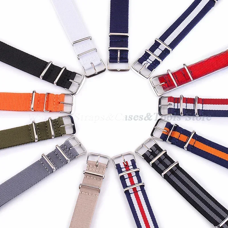 Premium Woven Nylon Sport Watch Band with Steel Buckle