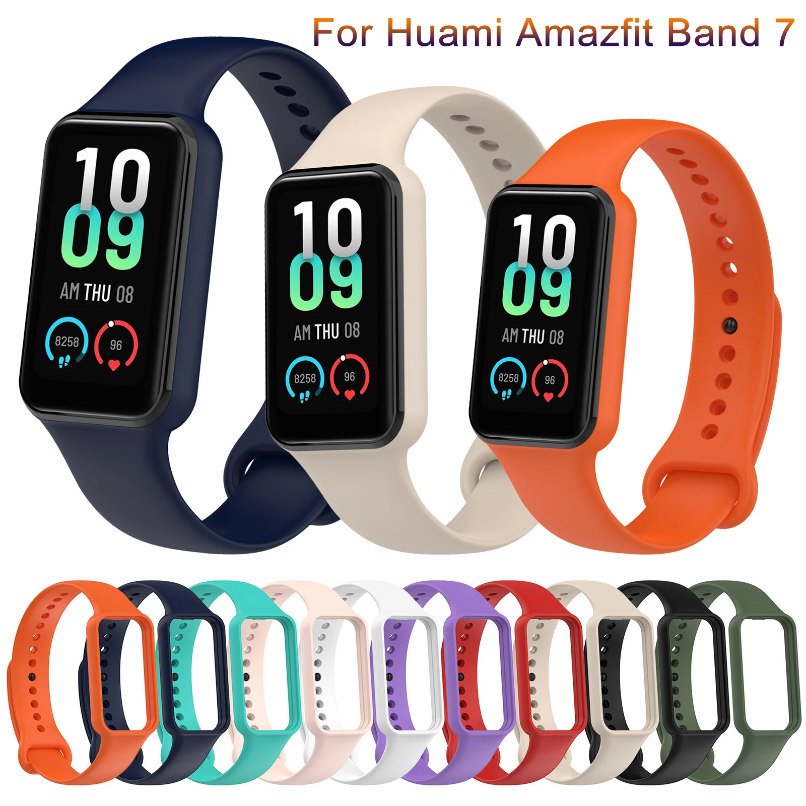 New Silicone Watch Strap For Huami Amazfit Band 7 SmartWatch Band Bracelet  Soprt Wristband For Amazfit band7 Strap Buckle Correa