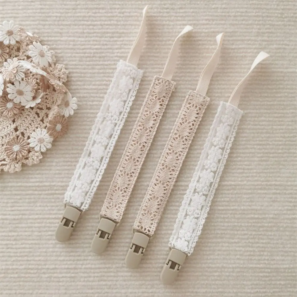 Lace Baby Cloth Pacifier Chain Adjustable Floral Soother Holder Teether Toys Straps Dummy Clips Nipple Holder Clips Toddler