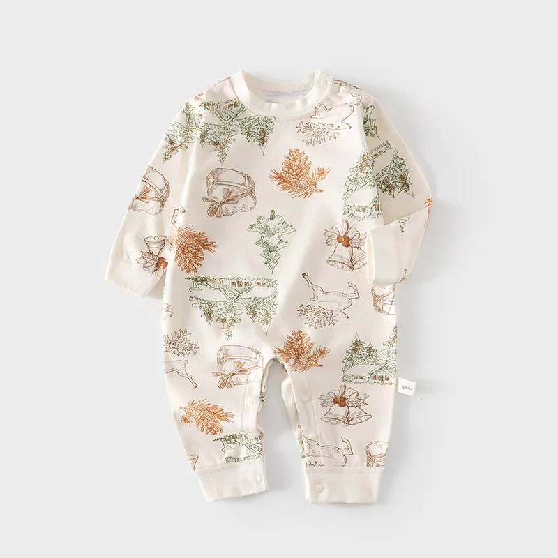 Baby Rompers 100% Cotton Infant Toddler Print Jumpsuit All Seasons Newborn Clothes Unisex Long Sleeve Baby Onesie For Boys Girls