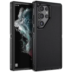 Dual Layer Slim Hybrid Rugged Phone Case - Shockproof Armor Box Cover - Galaxy S24 Plus (Black)