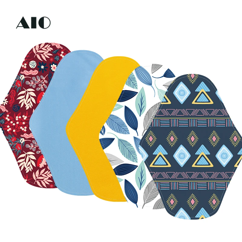 AIO 1Pcs 18x18cm Cotton Reusable Menstrual Pads Colored Cotton Washable Sanitary Napkin Menstrual Ecological Cloth Nursing Pads images - 6