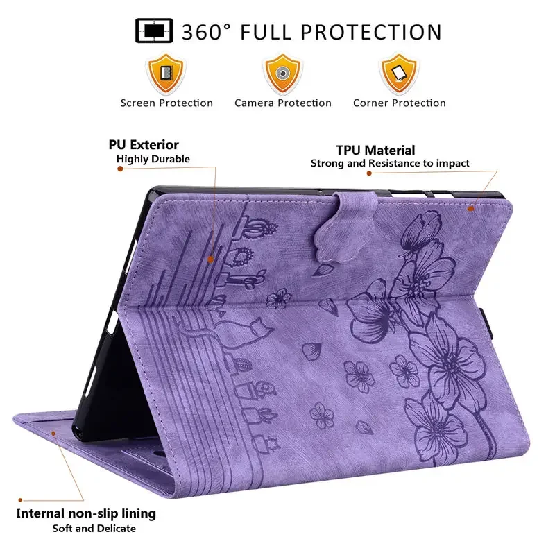 Embossed Soft TPU Flip Stand Tablet Case