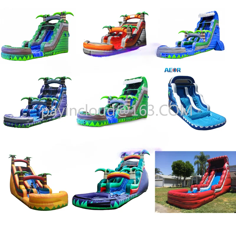 

2021 Outdoor Adults Games Inflatable Water Slide Inflatable Waterslide for Fun Obstacle Course Giant Slides Party Games