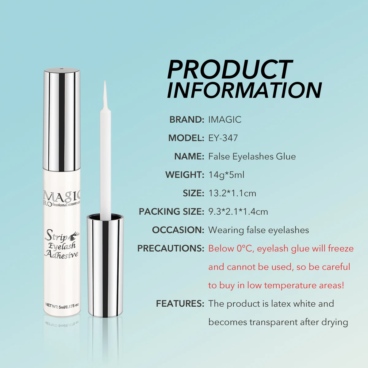 IMAGIC 5ML New False Eyelash Glue Primer Waterproof Long Lasting Quick Dry Extension Easy Remover pegamento pestañas Makeup Tool 6