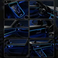 Car Environment El Wire LED USB Flexible Neon Interior Lights Assembly RGB For Automotive Decoration Lighting 3M Hidden APP 4