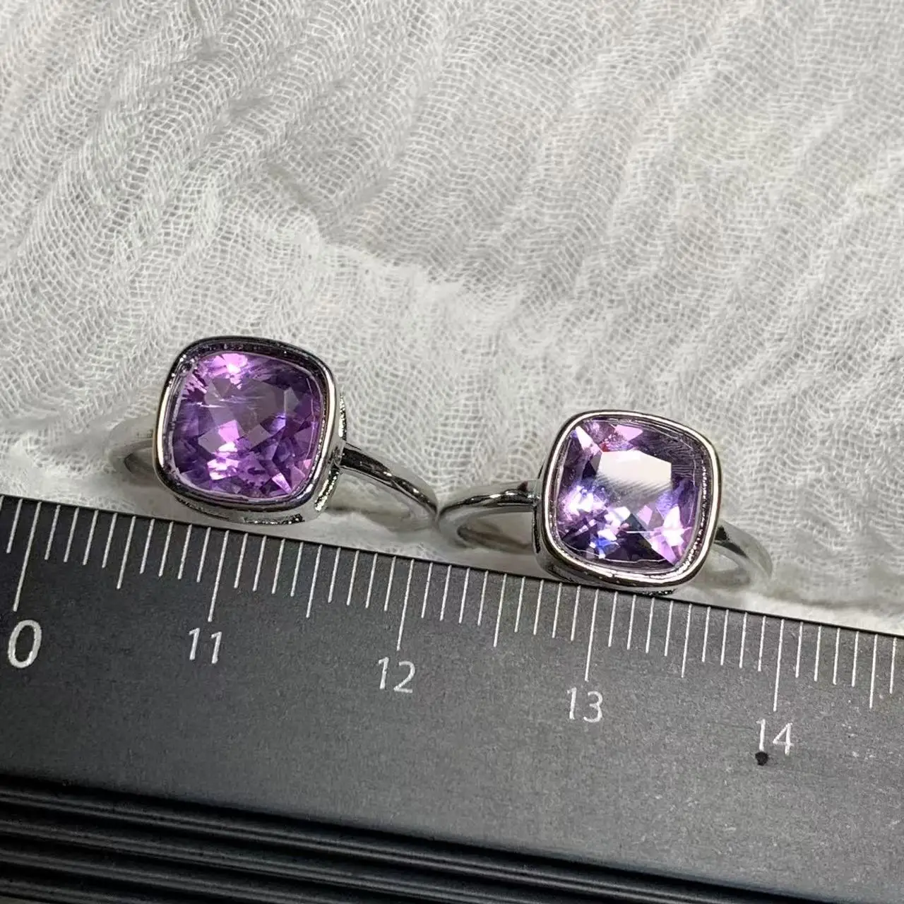 Natural Amethyst Ring Stone Female Handmade Rings Jewelry for Women Gift Purple Flower