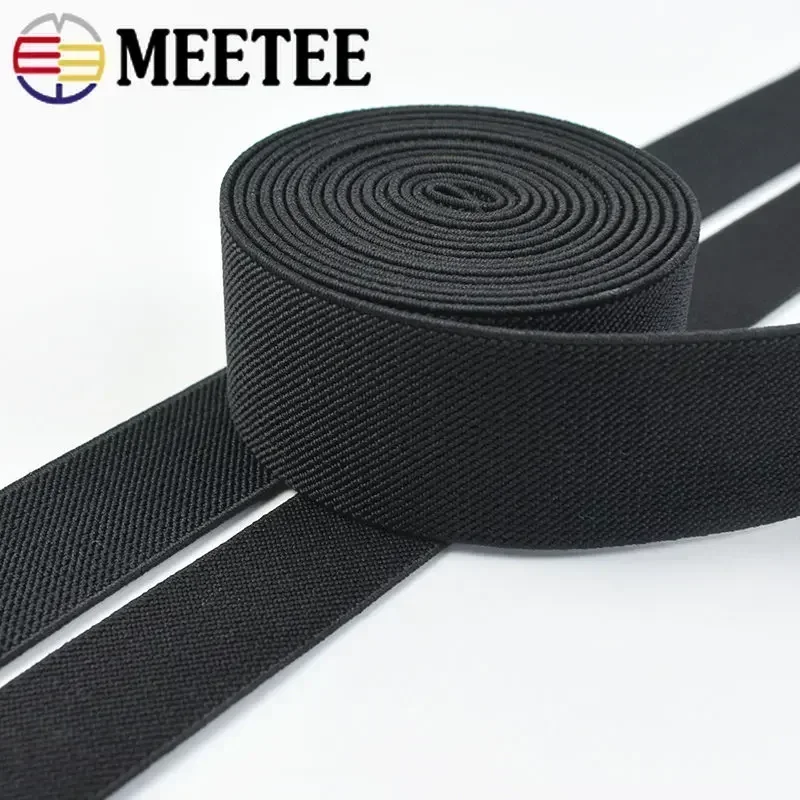 1/2/3/5M 20-70mm 검정색 1.5mm 두꺼운 탄성 밴드 바느질 속옷 웨빙 스트랩 테이프 스커트 허리 밴드 DIY 액세서리