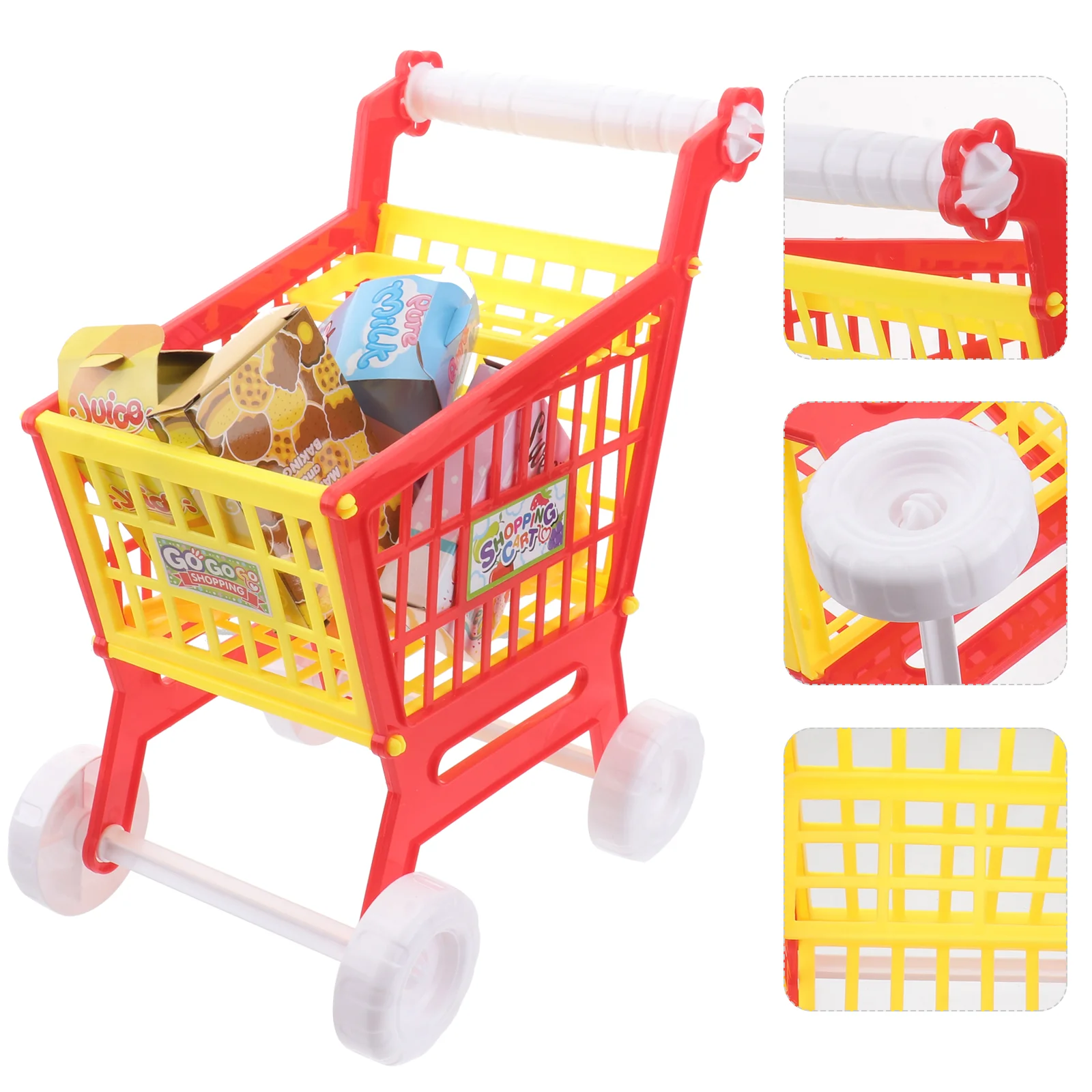 Play House Toy Plastic Shopping Trolley Child Supermarket Puzzle Fake Cart Funny Abs Small 2
