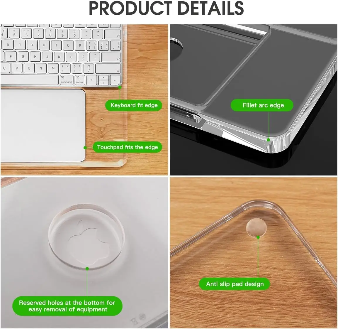 3-in-1 Transparent Acrylic keyboard Stand Tray for Apple Magic
