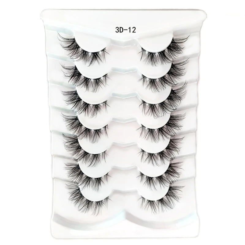 

7 Pair Cats Eyes Long False Eyelashes Full Strip Lashes Makeup 3D Mink Lashes Volume Fake Eye Lashes Soft Mink Eyelashes