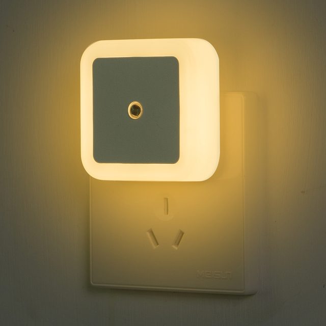 Light LED Night Light Sensor Control 110V 220V EU Plug Nightlight Lamp For Children Kids Living Room Bedroom Lighting