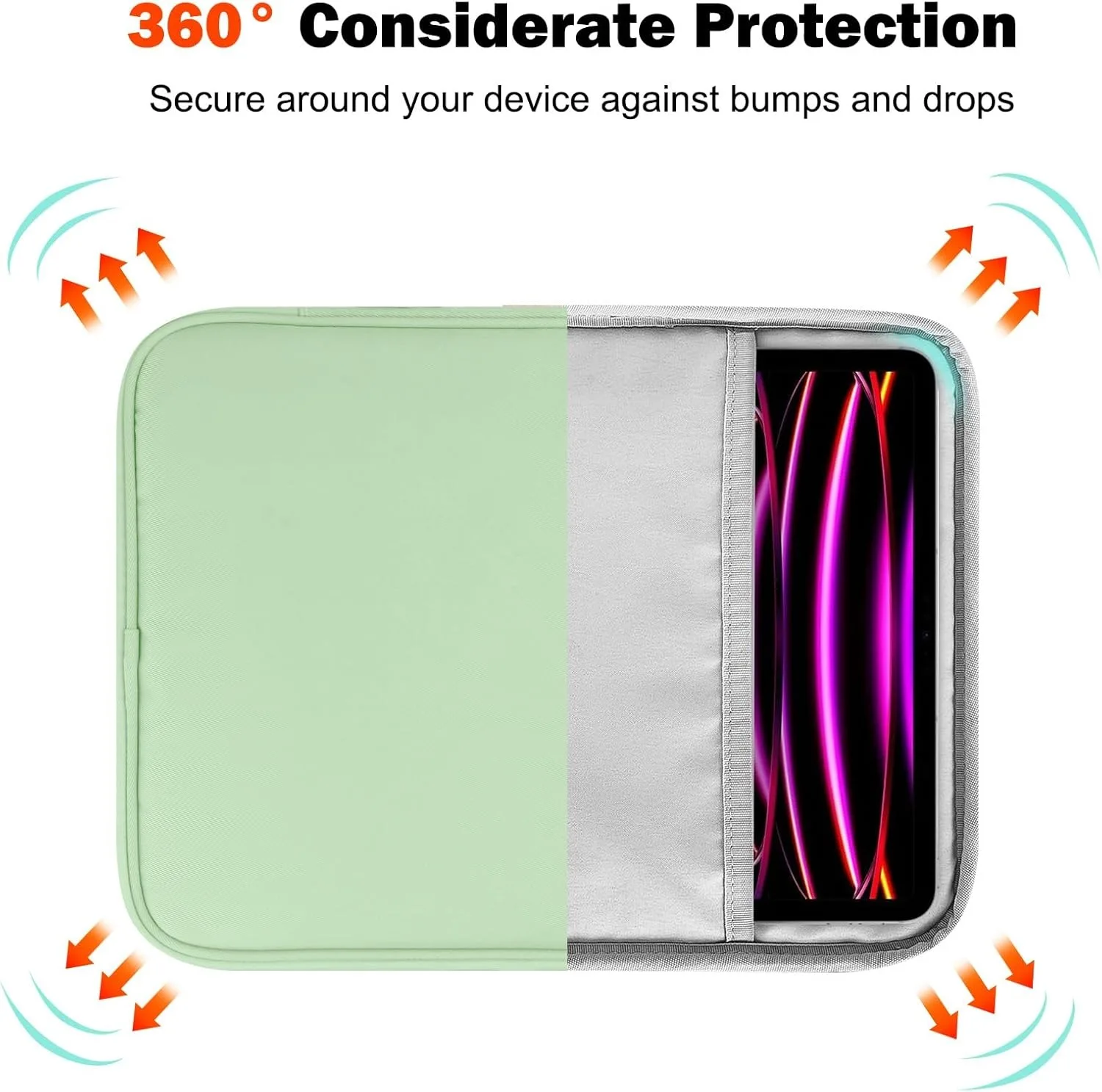 Portable Tablet Storage Bag - Soft Shockproof Sleeve Pouch