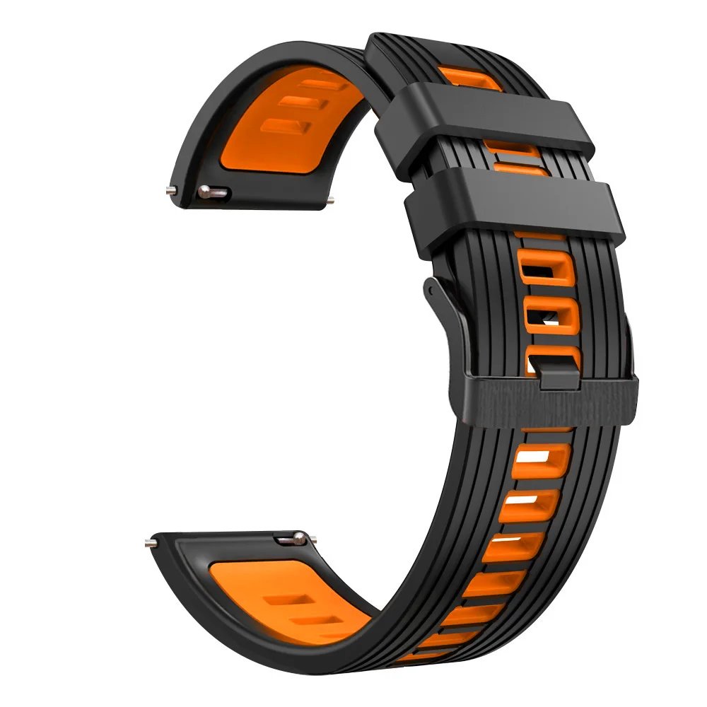 Premium 22mm Silicone Smartwatch Band - Black
