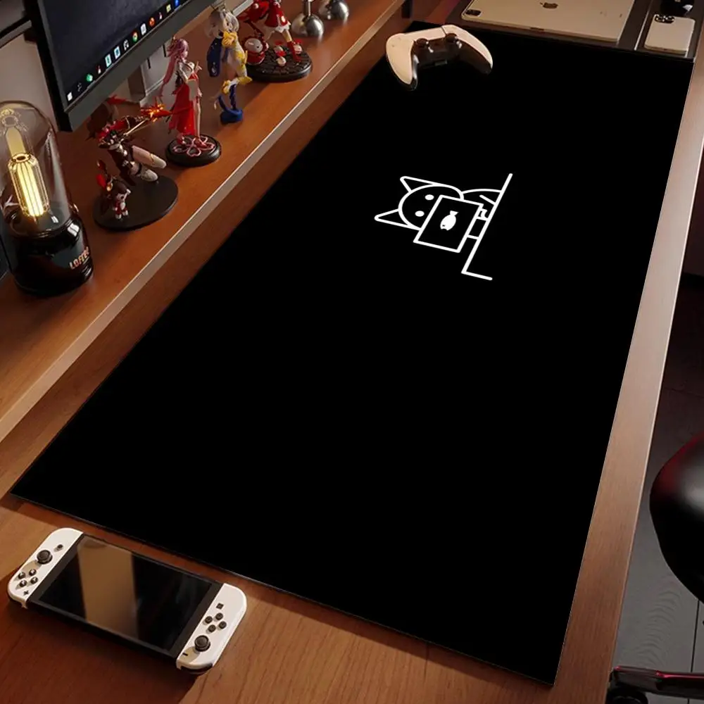 

Cartoon fish Mouse Pad PC game laptop desk pad black non-slip computer keyboard Accessories mouse mat Simple & cute table pad