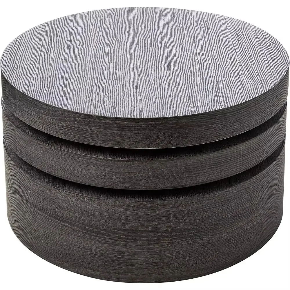 Small Oval Mod Rotatable Coffee Tables, Black Coffee Table