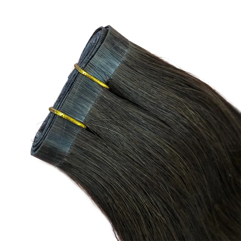 Straight PU Weft Human Hair Extensions Invisible PU Skin Weft Raw Virgin Hair 14\