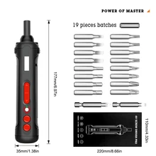 

New Cordless Screwdriver Mini Electric Screwdrivers USB Electrics Drill with LED Light 19pcs Screwdriver Bits Charging Cables