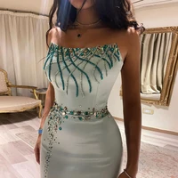 شارون سعيد الفيروز كريستال فاخر دبي مساء فستان للنساء حفل زفاف أنيقة طويلة حورية البحر الرسمية فساتين لحضور الحفلات الموسيقية SS331 1