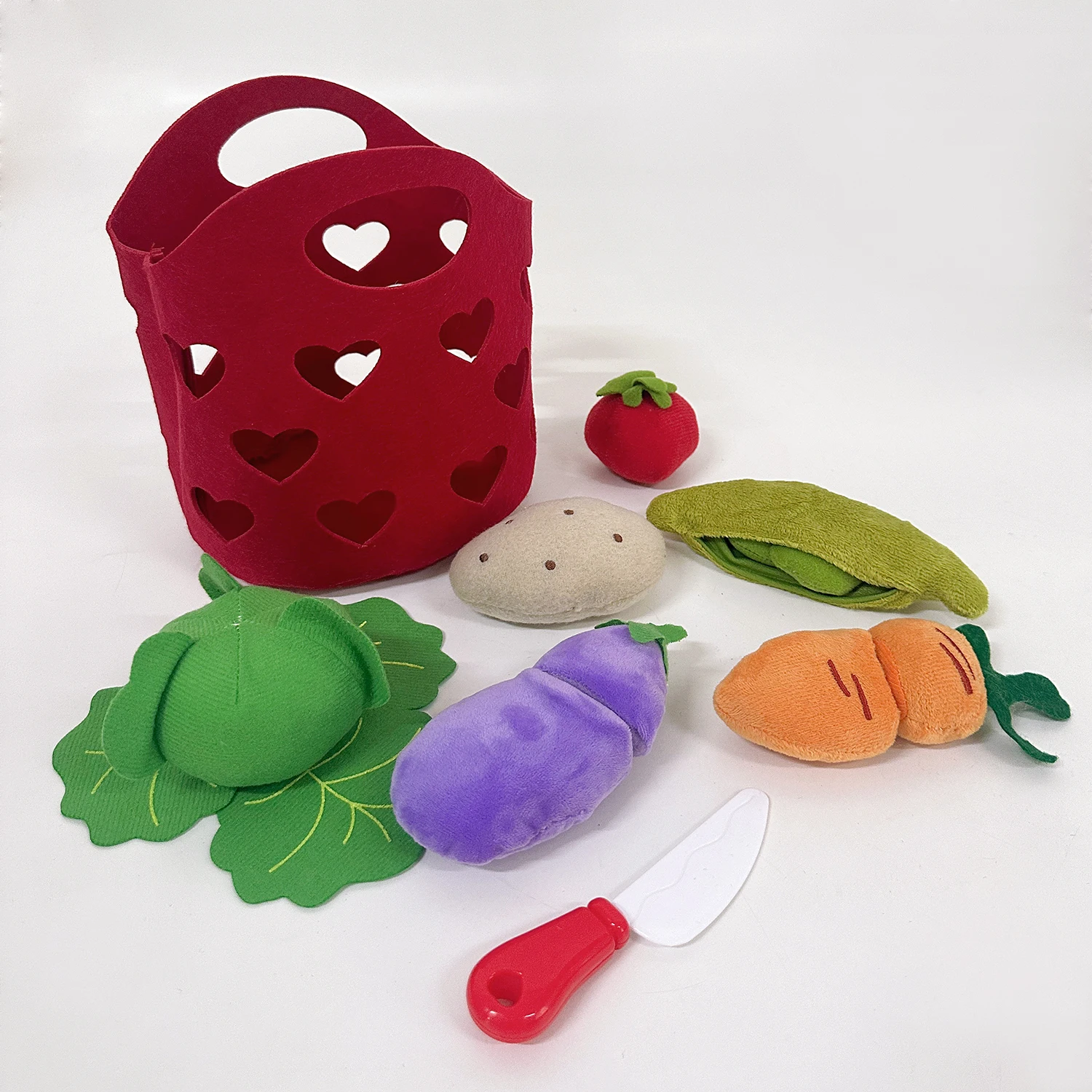 8pcs Felt Food vegetable basket Set Soft Felt cloth Fruits Pretend Play Toy Fruit Children Kitchen Role Playing Toys Gifts educational toys kitchen toys pretend kitchen toys pretend food toys
