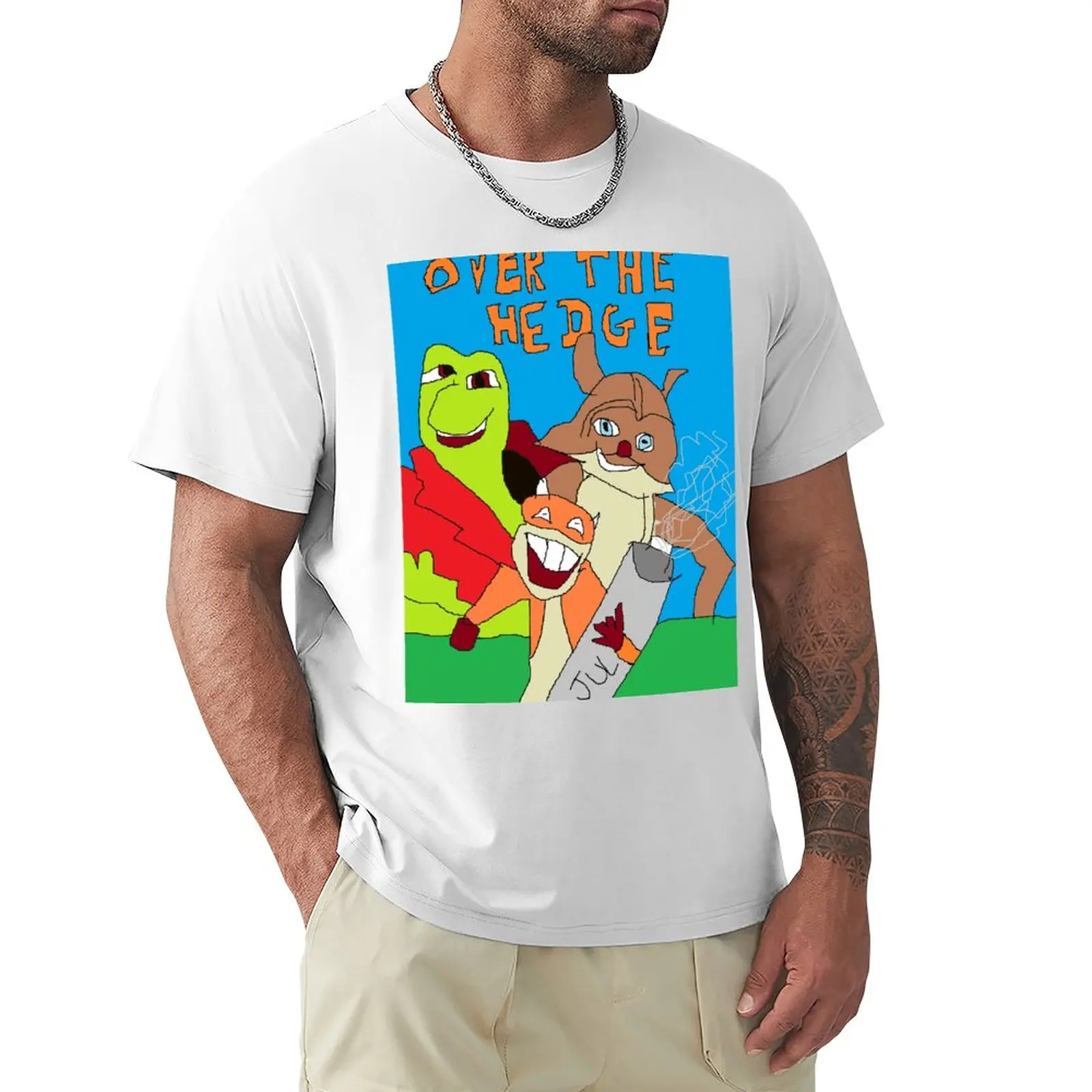 

Over The Hedge MS paint Artwork T-Shirt custom t shirts design your own sweat shirt t shirts for men cotton