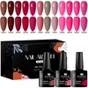 MSRUIOO 12Pcs/Set Dark Purple Brown Gel Nail Polish Nail Supplies Semi Permanent Nail Art Gel Varnish For Nails Manicure Set 2