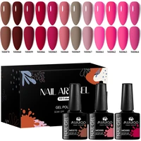 MSRUIOO 12Pcs/Set Dark Purple Brown Gel Nail Polish Nail Supplies Semi Permanent Nail Art Gel Varnish For Nails Manicure Set 2