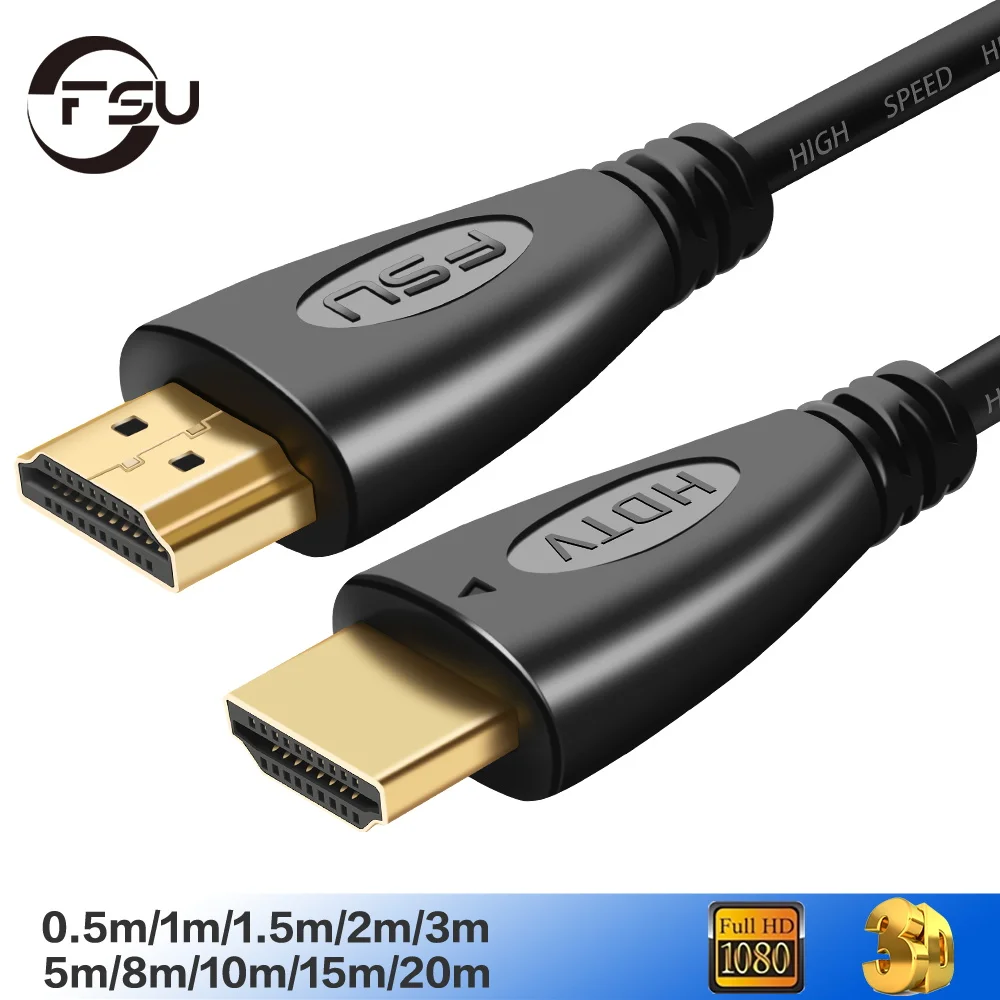 FSU HDMI-compatible Cable Video Cables Gold Plated 1.4 4K 1080P 3D Cable for HDTV Splitter Switcher 0.5m 1m 1.5m 2m 3m 5m 10m