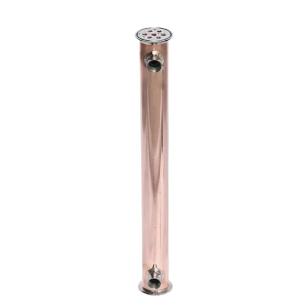 1.5"(38mm)OD50.5mm L=500mm,Copper Condenser,3 Pipes Inside ID 12mm,Connection Internal Thread 1/2",Copper Distiller Condenser