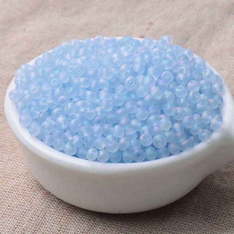 Super Uniform Matte Transparent Micro-Colored Glass Rice Beads - Handmade Decorative Loose Beads