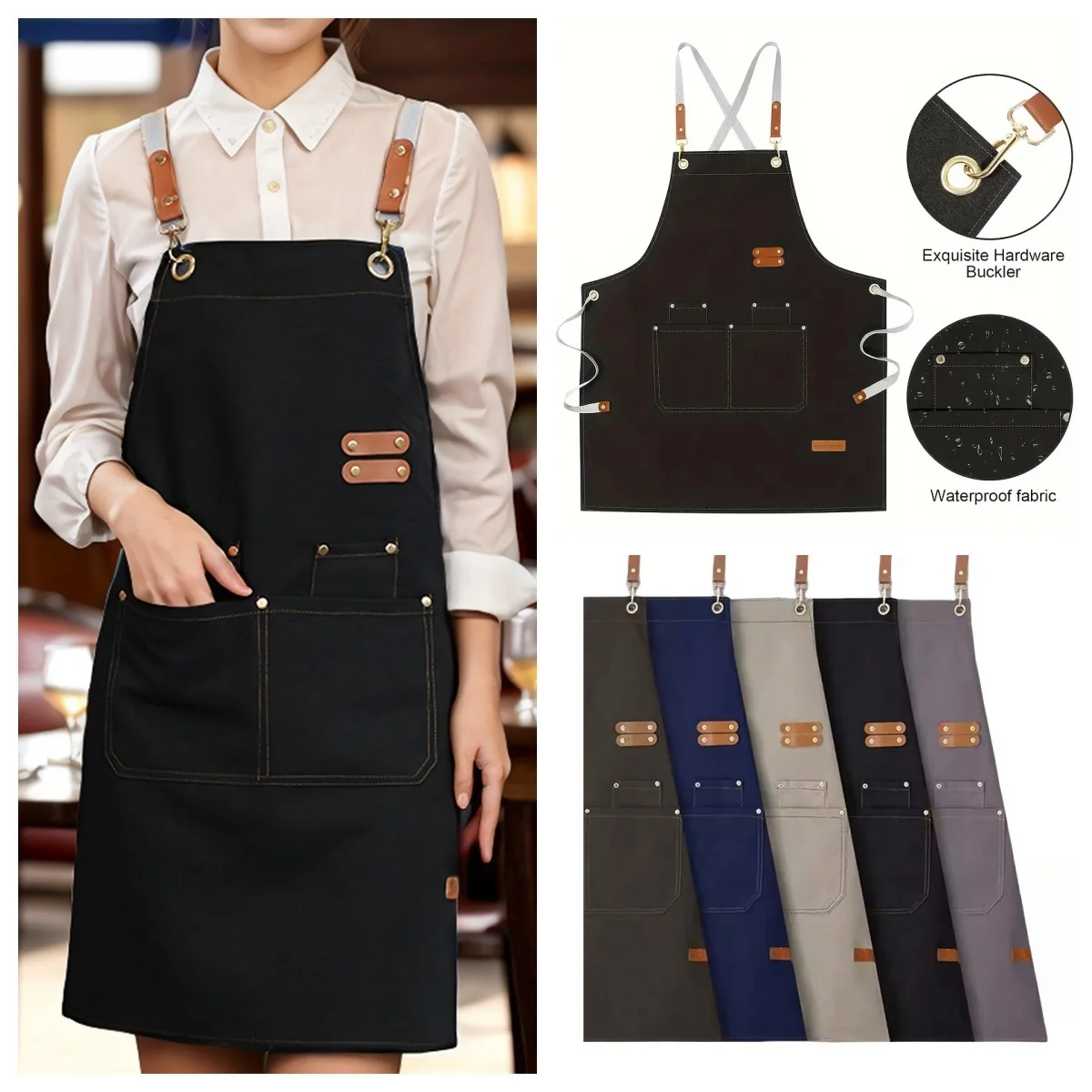 Chef's apron for hotel cooking restaurant waiter ladies' restaurant coffee shop baking shop manicure work apron uniform