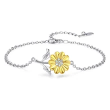  Rose Valley Sunflower Bracelet for Women Female Hand Bangles Fashion Jewelry Girls Gift 