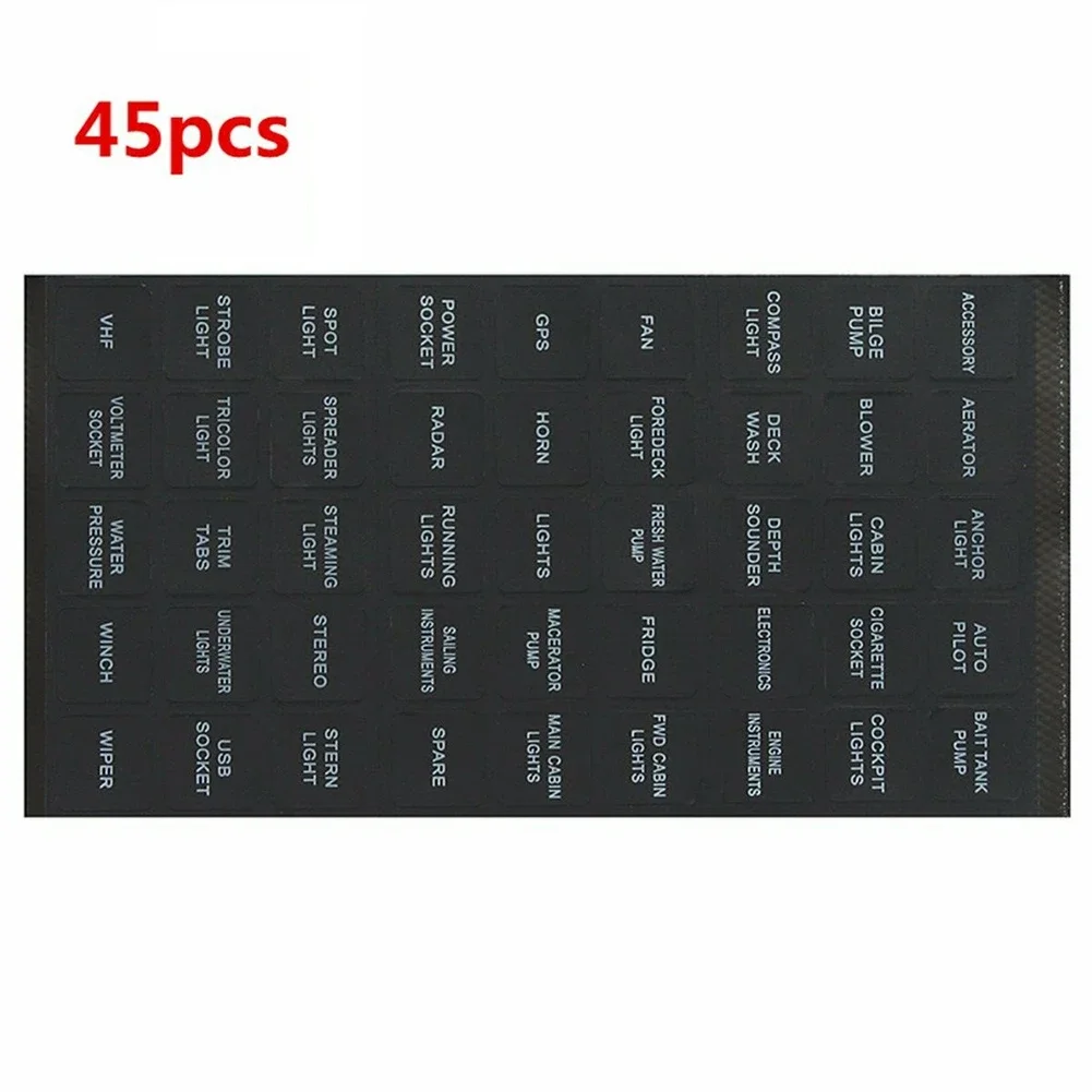 

45pcs Car Sticker Instrument Panel Buttons Stickers Instrument Board Fuse Box Decal Switch Labels Panel Stickers For 12v Boat