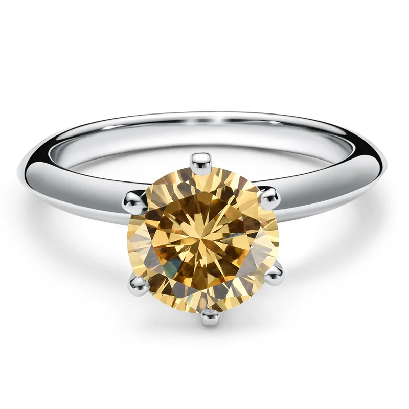 Tancise Solid Sterling Silver ring with 1 carat 6.5mm Real Moissanite for Women Wedding Engagement Fine Jewelry Gifts_voghion.com