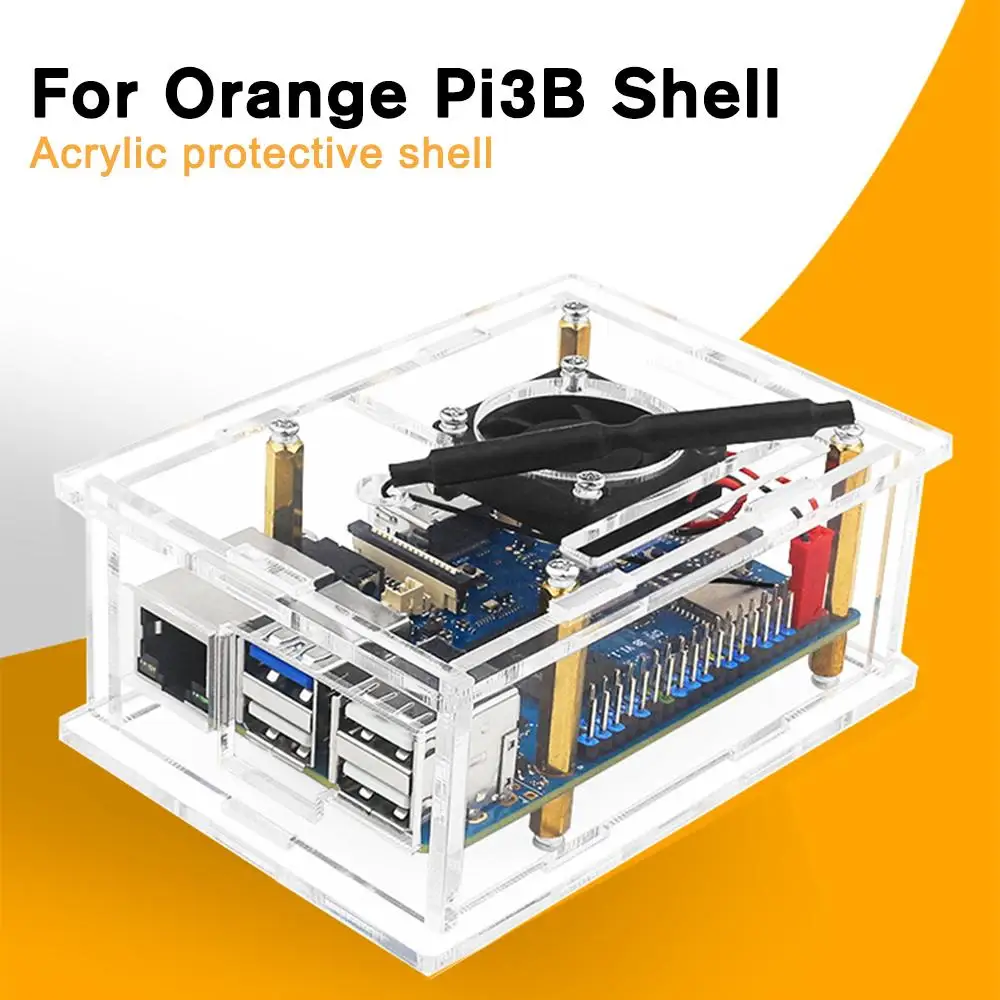 

For Orange Pi 3B Acrylic Case Transparent Shell Active Passive Cooler Optional Cooling Fan Aluminum Heatsink For Orange Pi S8F8