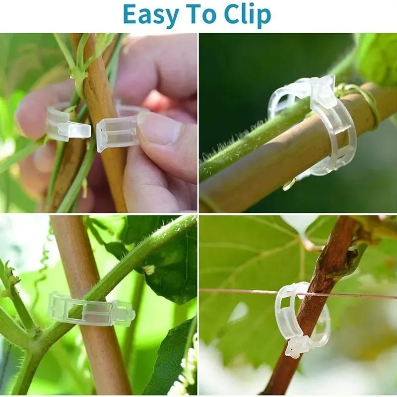 Plastic Plant Clips 300/10pcs Plastic Plant Support Clips Reusable For Vegetable Tomato Garden Supplies