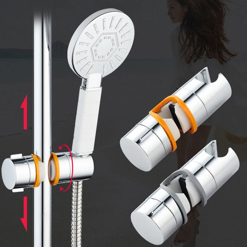 

No-punch Shower Bracket Bathroom Lift Rod Showerhead Fixed Base For 18~25mm Slide Rail Bar Adjustable Clamp Holder Bracket