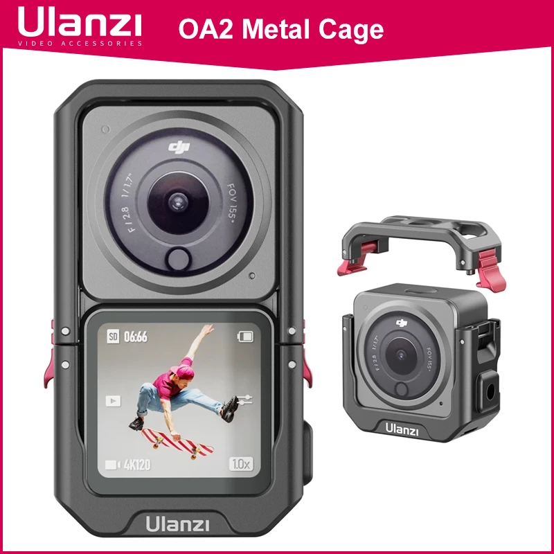 Ulanzi caja Metal Osmo 2, carcasa protectora de aleación de aluminio, Marco, accesorios para DJI OSMO Action 2| | -