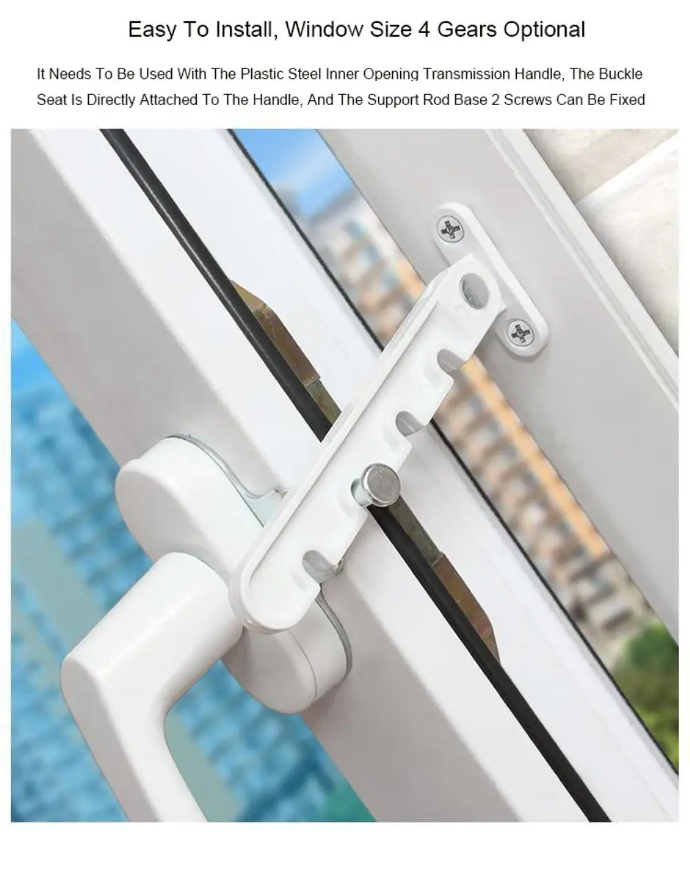 Description Picture 3 of itemBlocking Lock Adjustable Protector Plastic Steel Stay Position Stopper Child Safety Child Proof Door Rock Wind Hook Latches