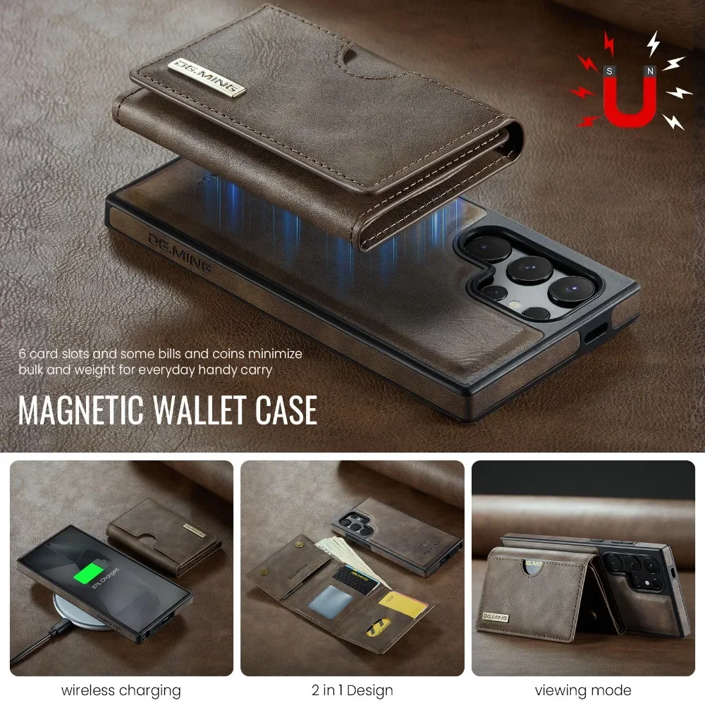 Detachable Magnetic Wallet Case with RFID Blocking and Card Holder