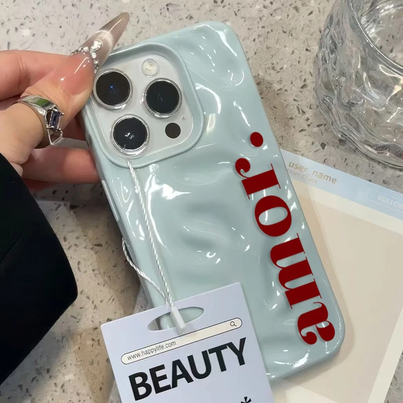 Trendy Red English Amor Pattern Korean Style Phone Case
