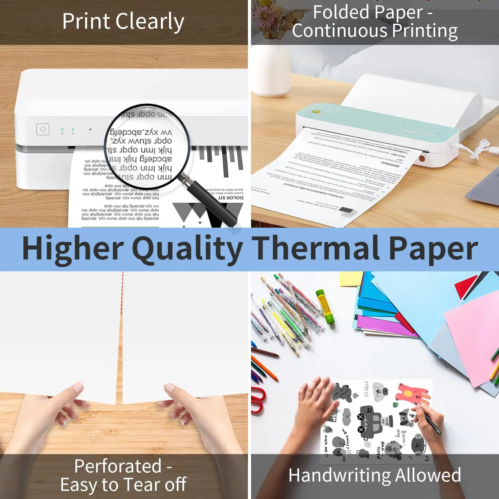 US Letter Thermal Paper 100 Sheets Quick-Dry for Receipt/Shipping Label/Office Use, 2 Sizes A4/US Letter Available – Detail 21