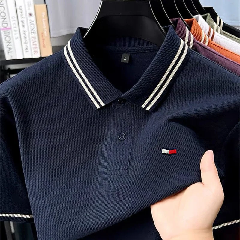 Luxury brand polo shirt embroidered short sleeved men's summer new 100% cotton casual comfortable breathable high-end T-shirt 12 Sf3690a4a88f145359aebf4a4ec7ae10bZ