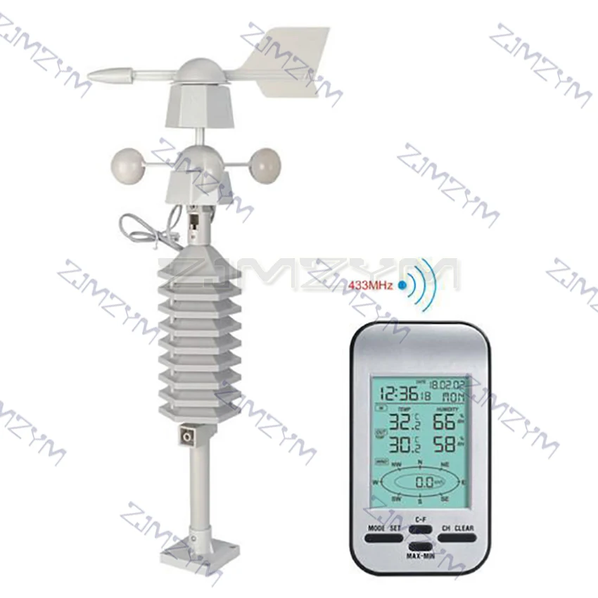 Professional Wireless Weather Station Anemometer Out Wind Speed Direction Sensor Digital Wind Chill Temperature Humidity Meter temperature humidity meter air thermohygrometer