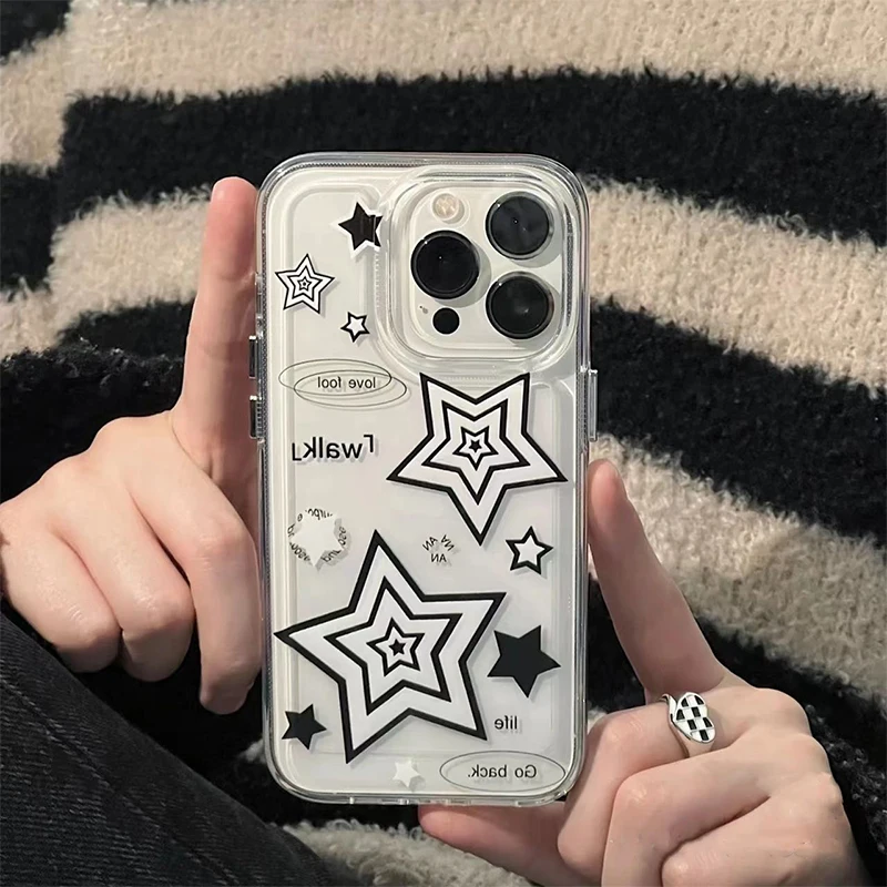 Y2k Clear Case With Stars Y2k Star Cool Aesthetic Clear Phone Case